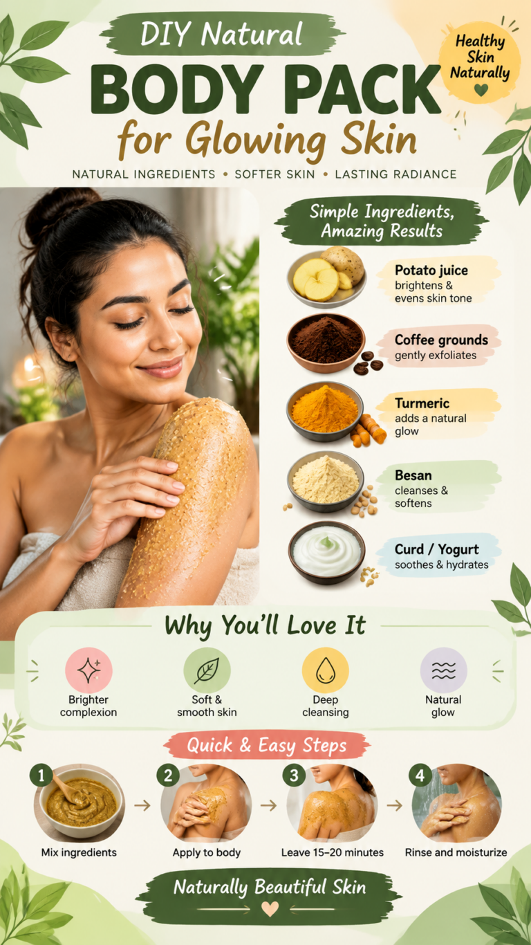 DIY D-Tan Body Pack for Soft, Smooth  Glowing Glass-Like Skin