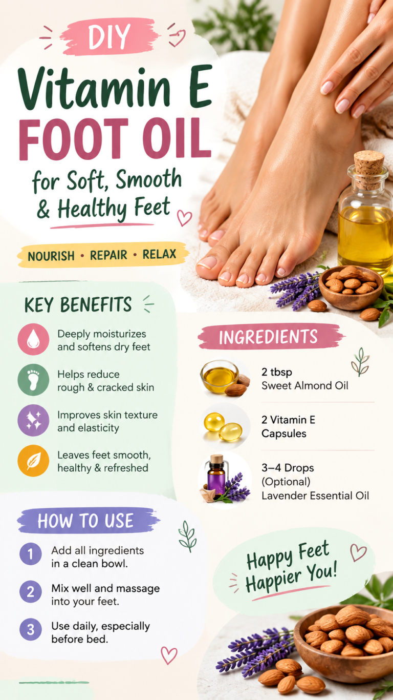 DIY Vitamin E Foot Oil for Dry Cracked Feet with Sweet Almond Oil