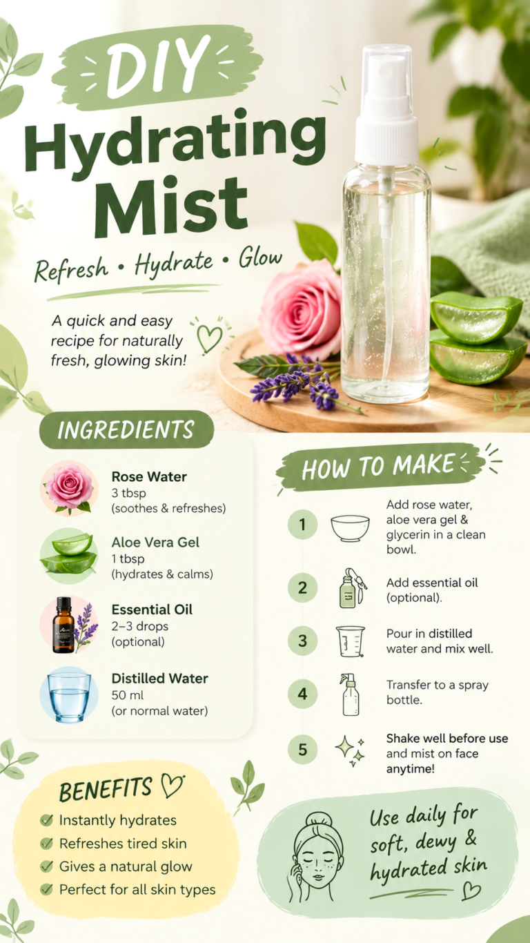 DIY Hydrating Face Mist Recipe for Smooth, Fresh  Glowing Skin