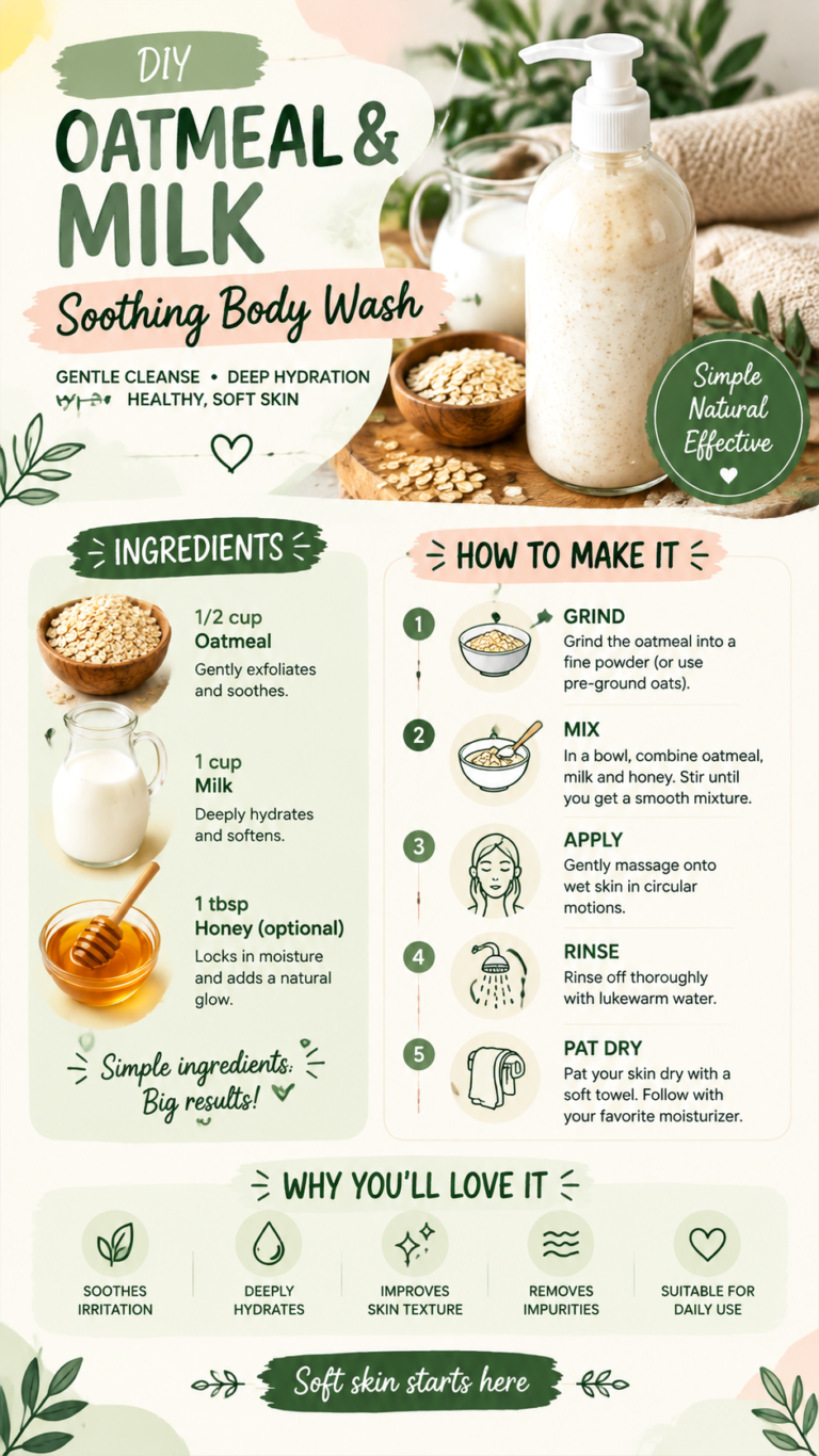 DIY Oatmeal Milk Body Wash Recipe for Soft, Smooth  Hydrated Skin