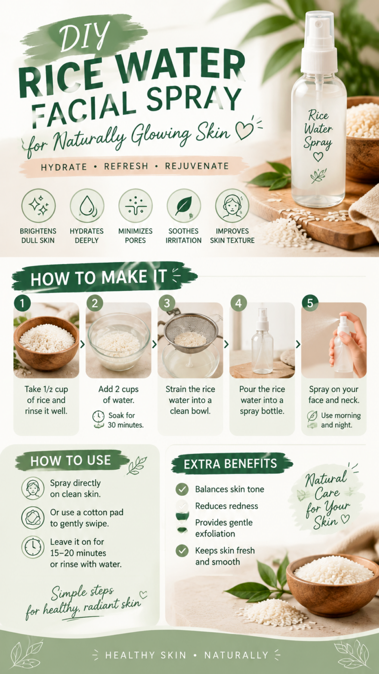 DIY Rice Water Spray for Glowing Skin  Easy Natural Skincare Recipe