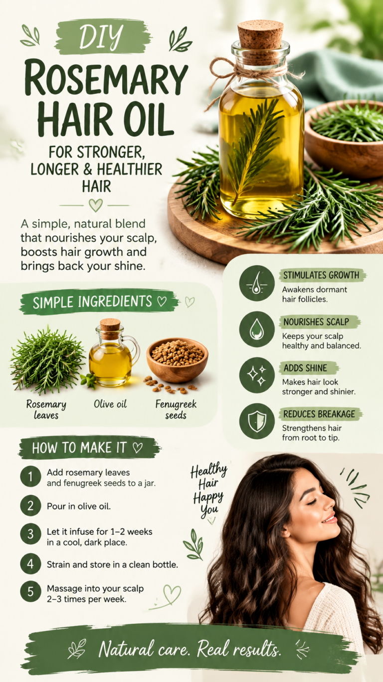 DIY Rosemary  Fenugreek Hair Growth Oil Recipe for Stronger, Thicker Hair