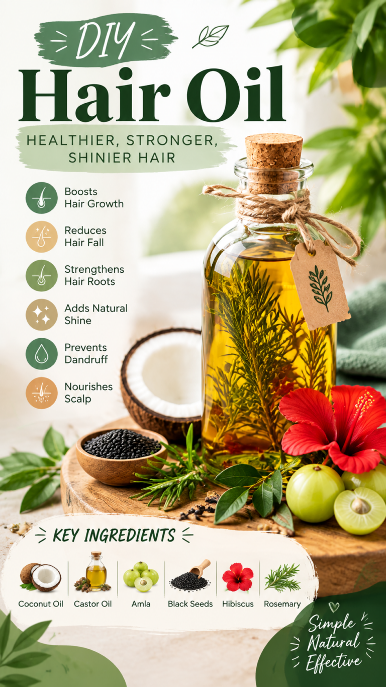 DIY Homemade Hair Oil Recipe for Stronger, Healthier Hair Growth