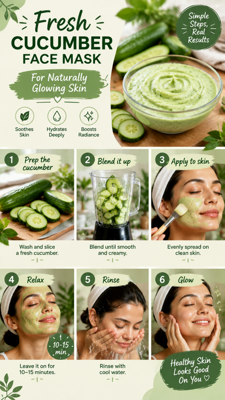 Cucumber for Glowing Skin Easy DIY Skincare Recipe  Benefits