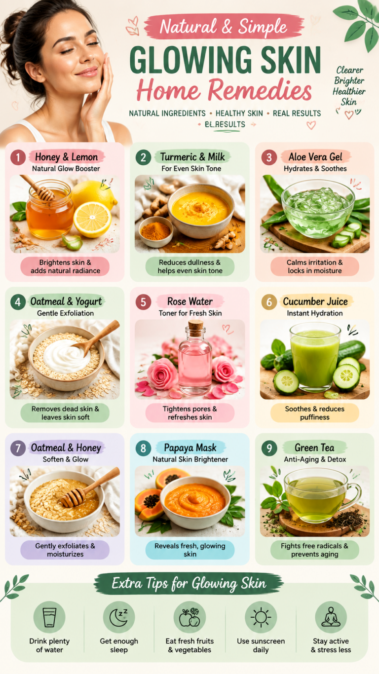 Natural Glowing Skin Remedies  Easy DIY Skincare with Simple Ingredients