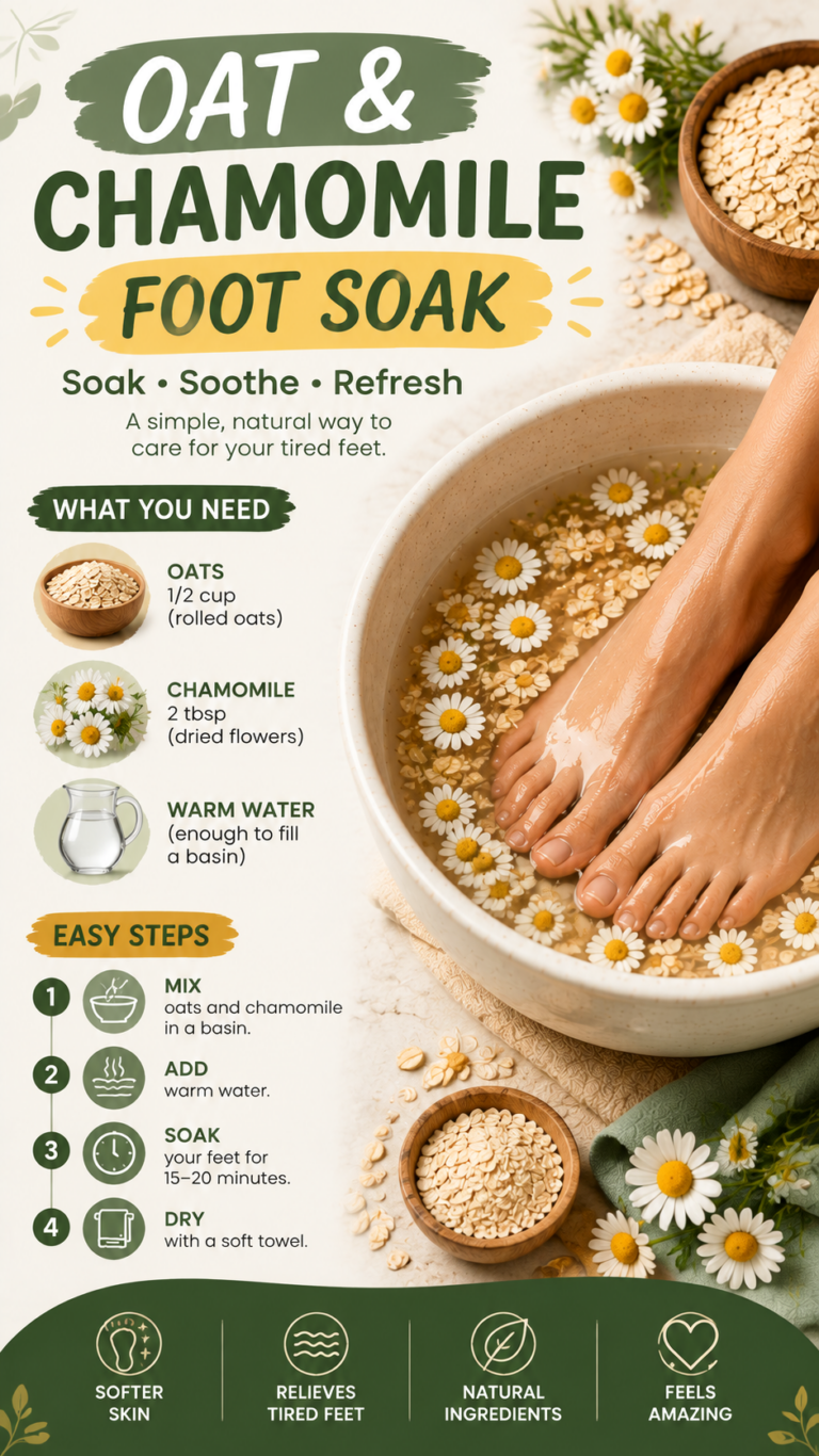 Oat  Chamomile Foot Soak Recipe for Soft, Smooth, Tired Feet