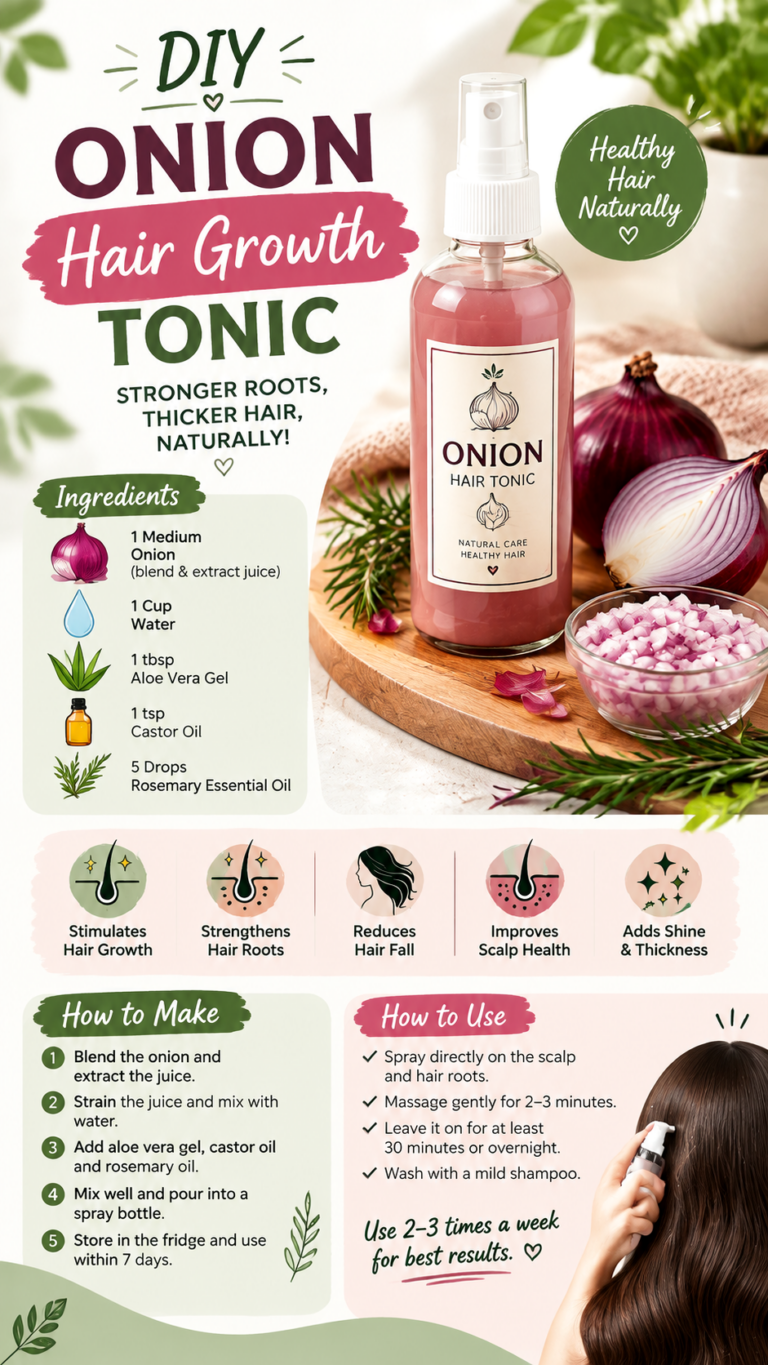 DIY Onion Hair Growth Tonic Recipe for Stronger, Thicker Hair Naturally