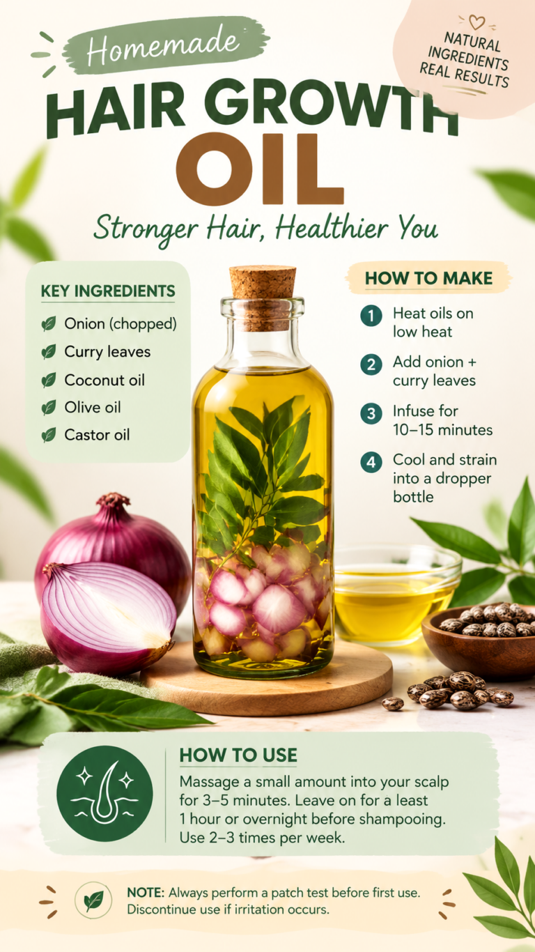 DIY Onion  Curry Leaf Hair Growth Oil Recipe for Thicker, Healthier Hair
