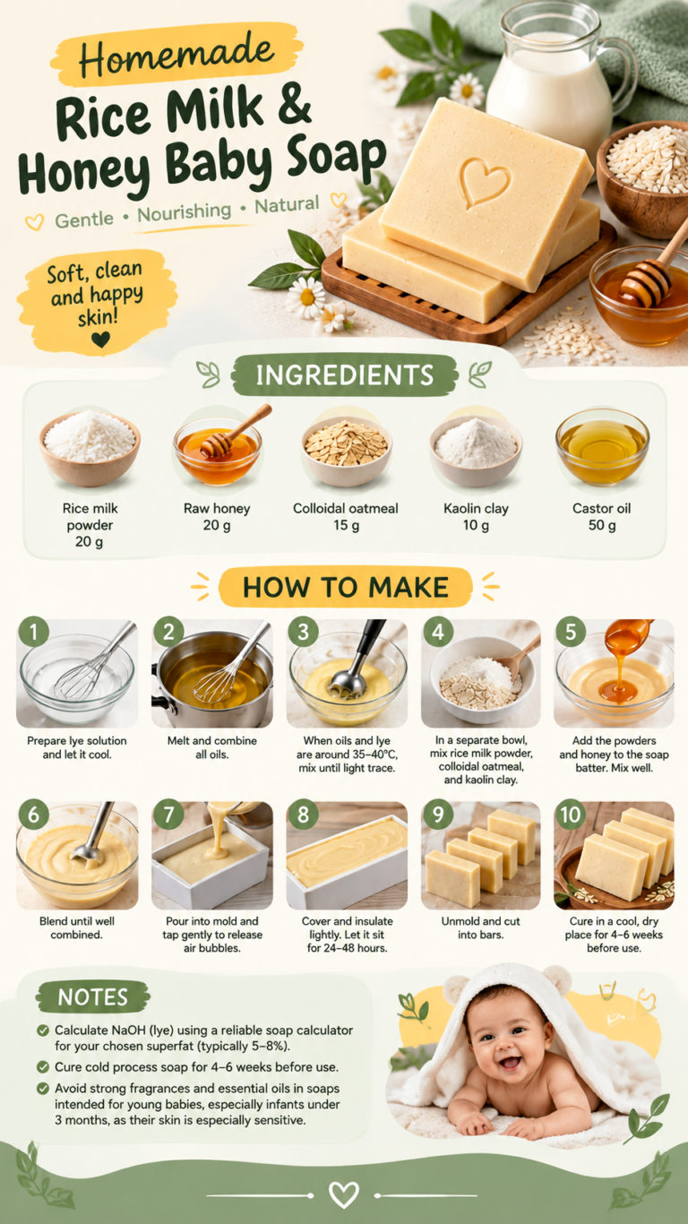 DIY Rice Milk  Honey Baby Soap Recipe for Gentle Natural Skincare