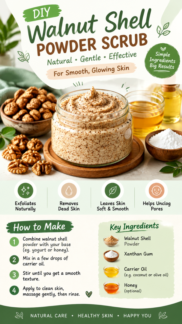 DIY Walnut Shell Powder Scrub Recipe for Natural Smooth Glowing Skin