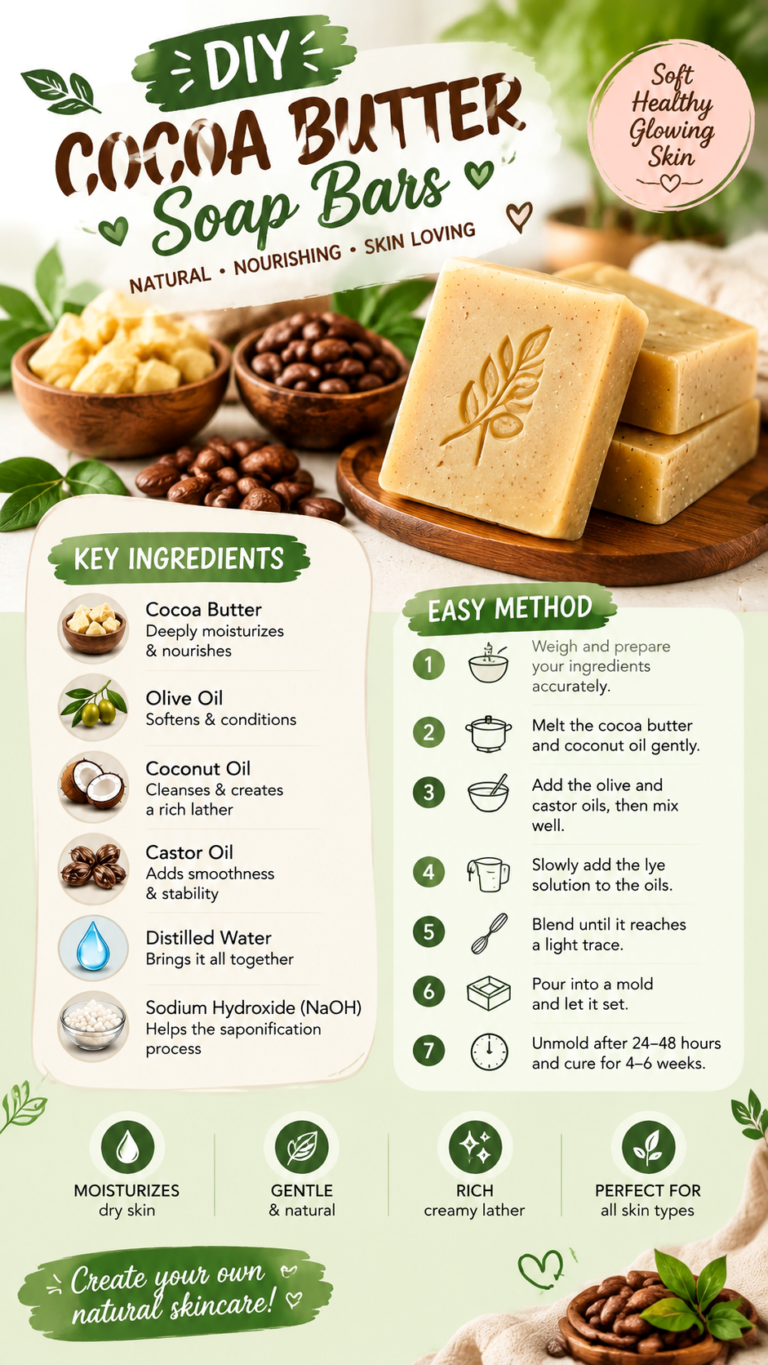 DIY Cocoa Butter Soap Bars Recipe for Soft, Nourished Skin at Home