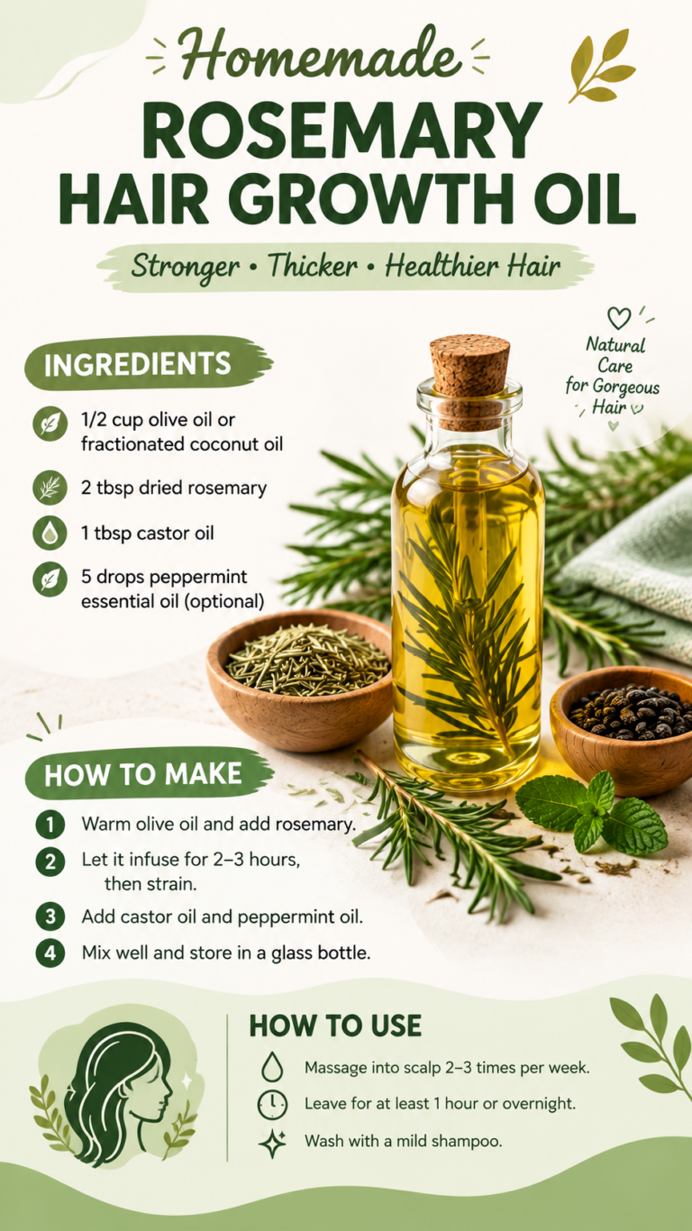 DIY Rosemary Hair Growth Oil Recipe for Thicker, Healthier Hair Naturally