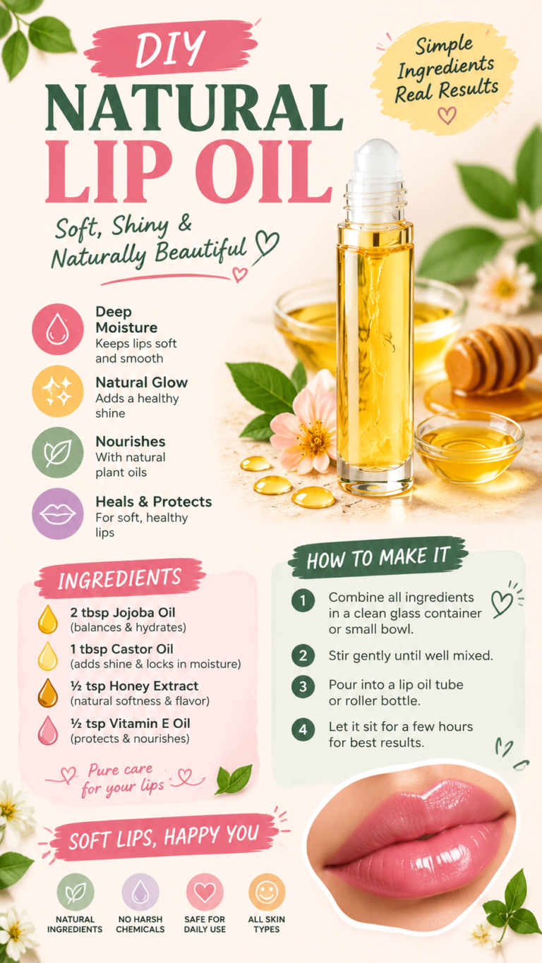 DIY Honey Glow Lip Oil Recipe for Soft, Glossy  Hydrated Lips