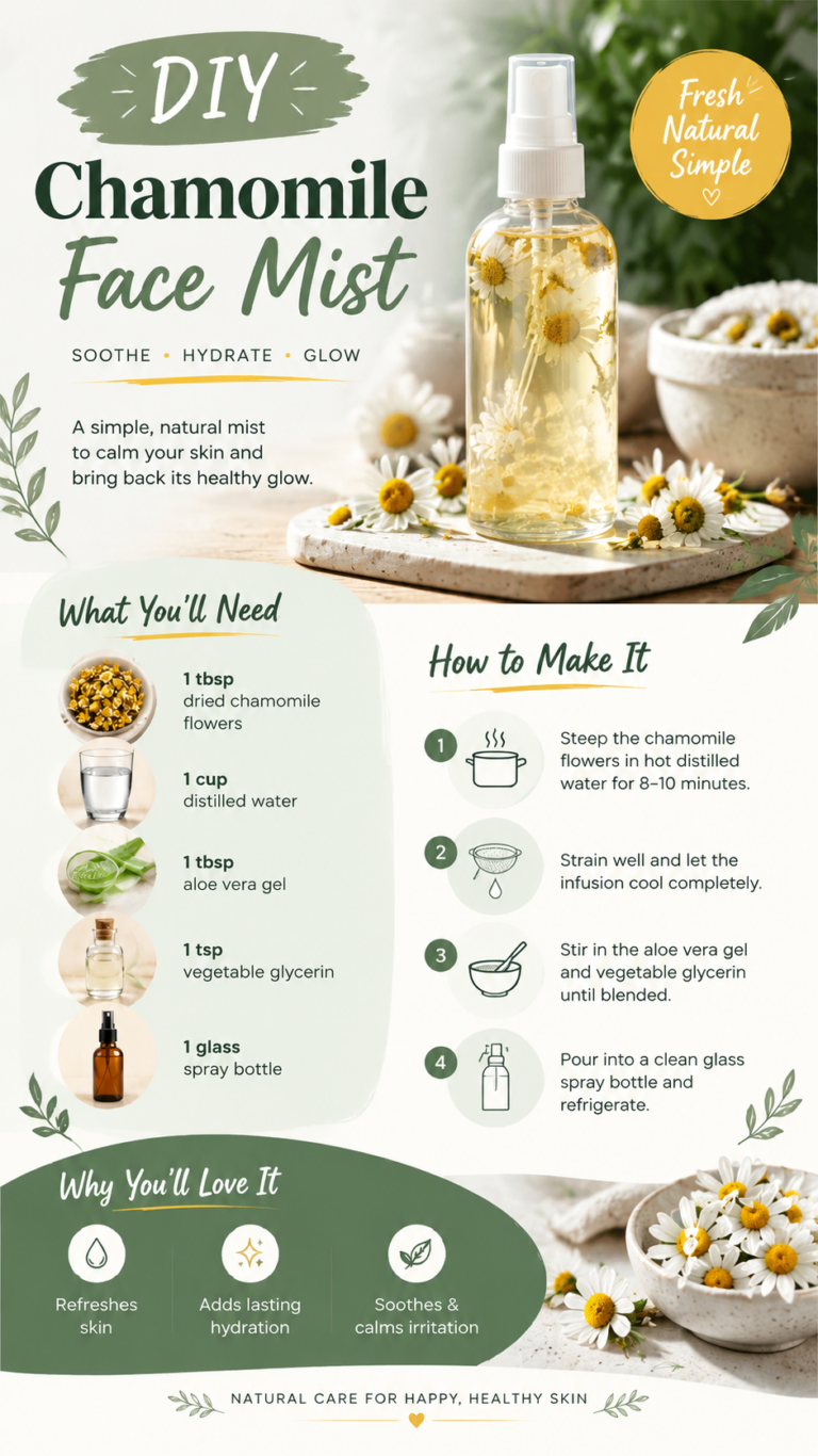 DIY Chamomile Face Mist Recipe for Calm, Hydrated Skin at Home