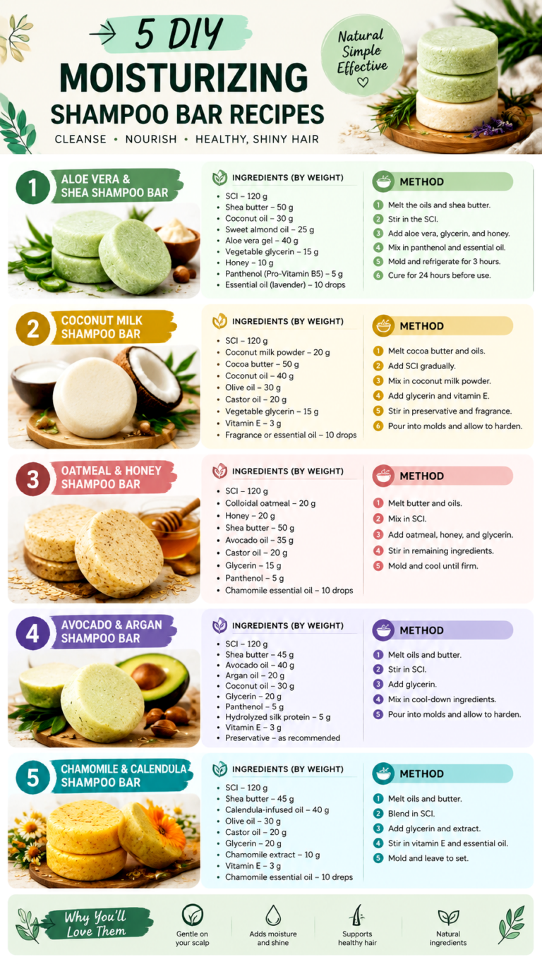 5 Moisturizing Shampoo Bar Recipes for Dry Hair and Natural Hair Care