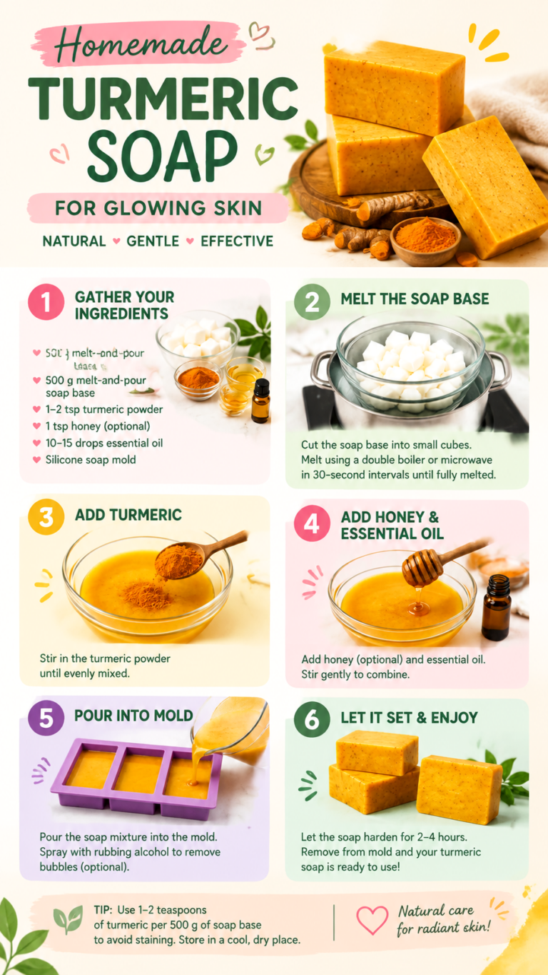 Easy Turmeric Soap Recipe Natural DIY Melt  Pour Soap for Glowing Skin