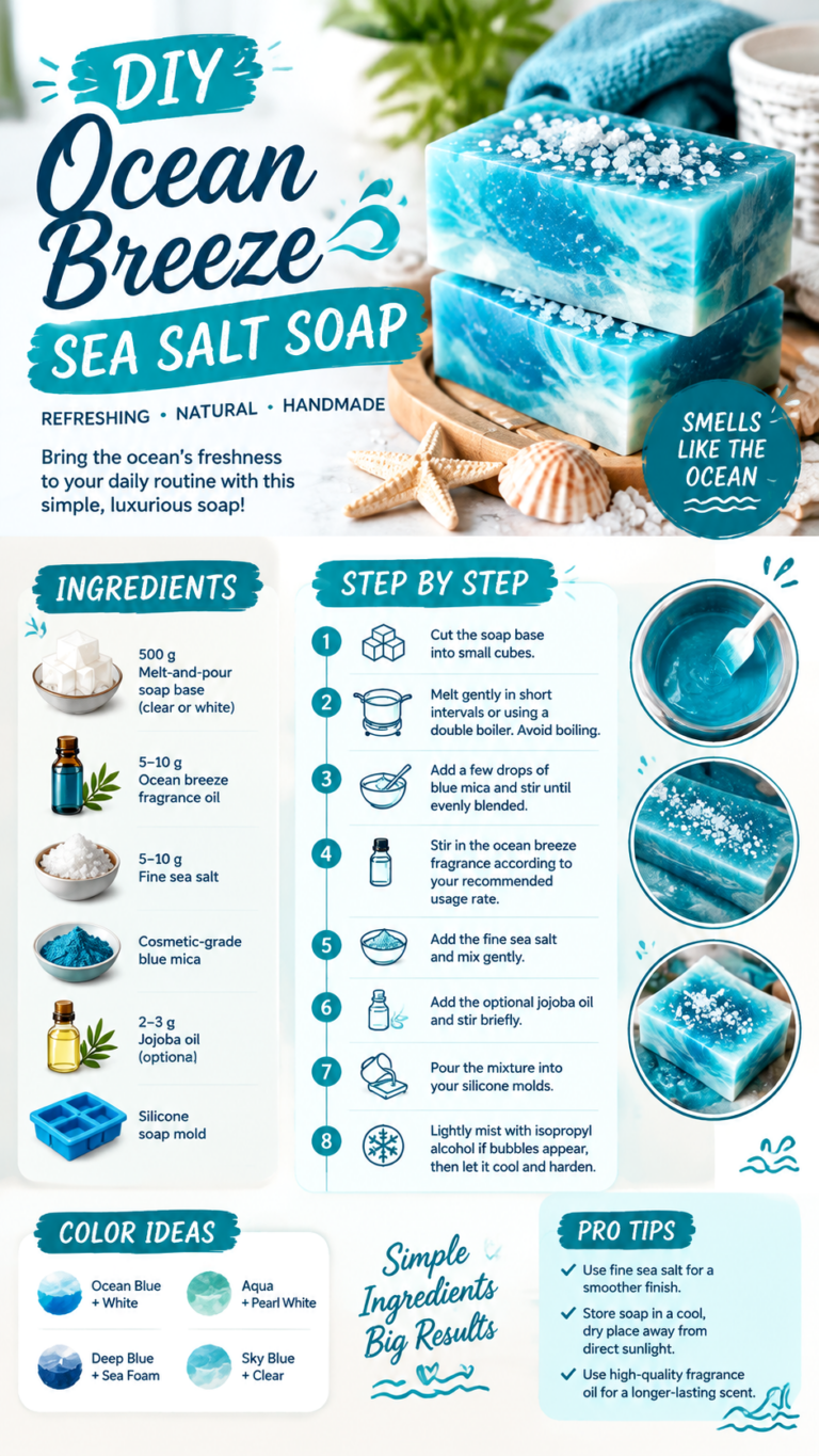 DIY Ocean Breeze Sea Salt Soap Recipe  Fresh Handmade Coastal Soap Idea