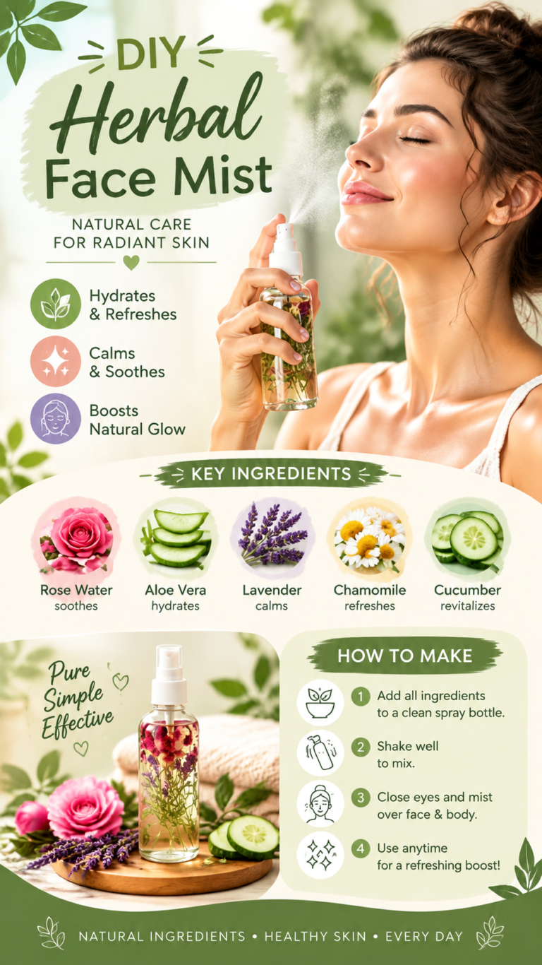 DIY Hydrating Face Mist Recipe for Glowing Natural Skin All Day