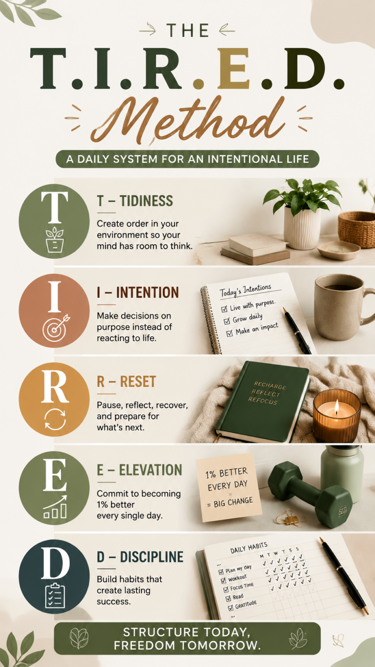 The T.I.R.E.D. Method Daily Habits for an Intentional Life  Success