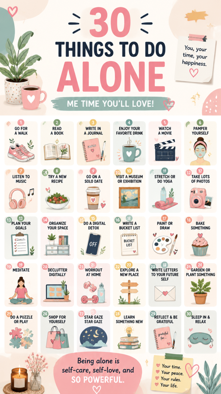 Things to Do Alone Self-Care Ideas to Enjoy Your Own Company