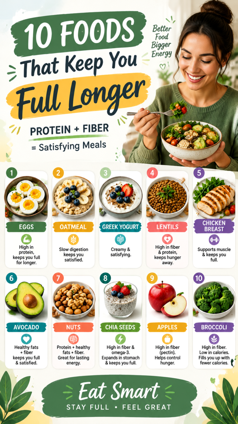 10 Filling Foods That Keep You Full Longer  Protein  Fiber Meals