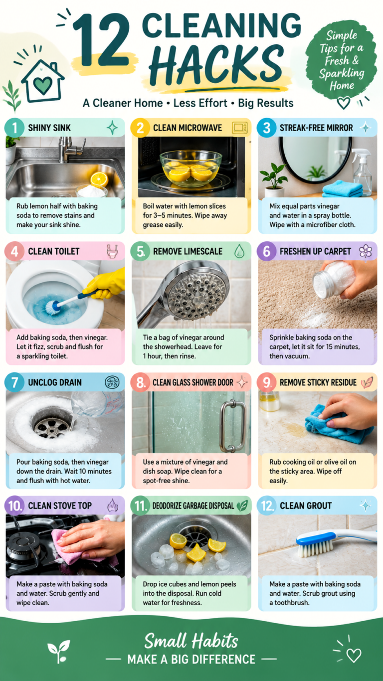12 Easy Cleaning Hacks for a Sparkling Home  Quick  Effective Cleaning Tips