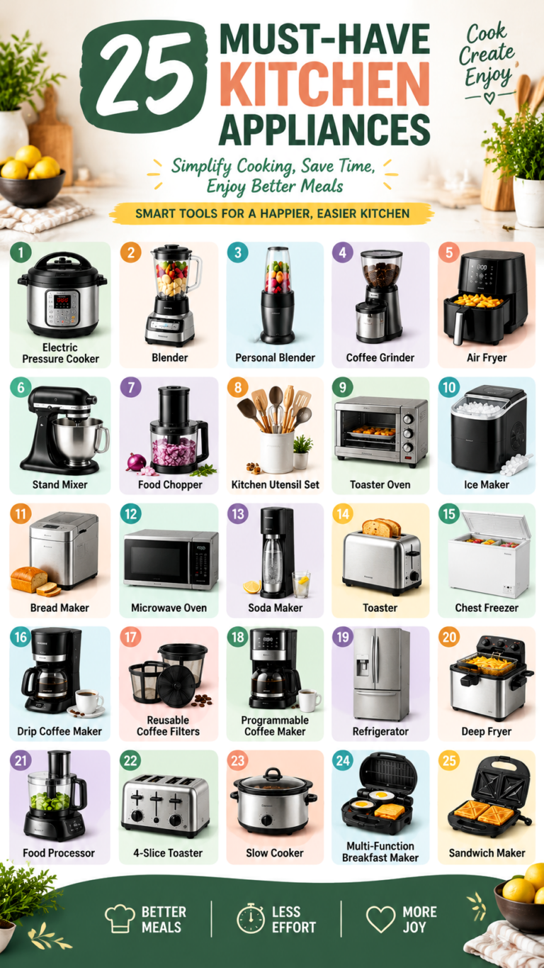 25 Must-Have Kitchen Appliances Every Home Cook Needs for Easy Cooking