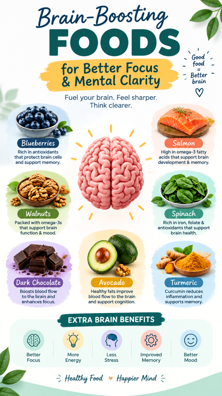 7 Best Superfoods for Brain Health  Memory Boost  Foods for Focus