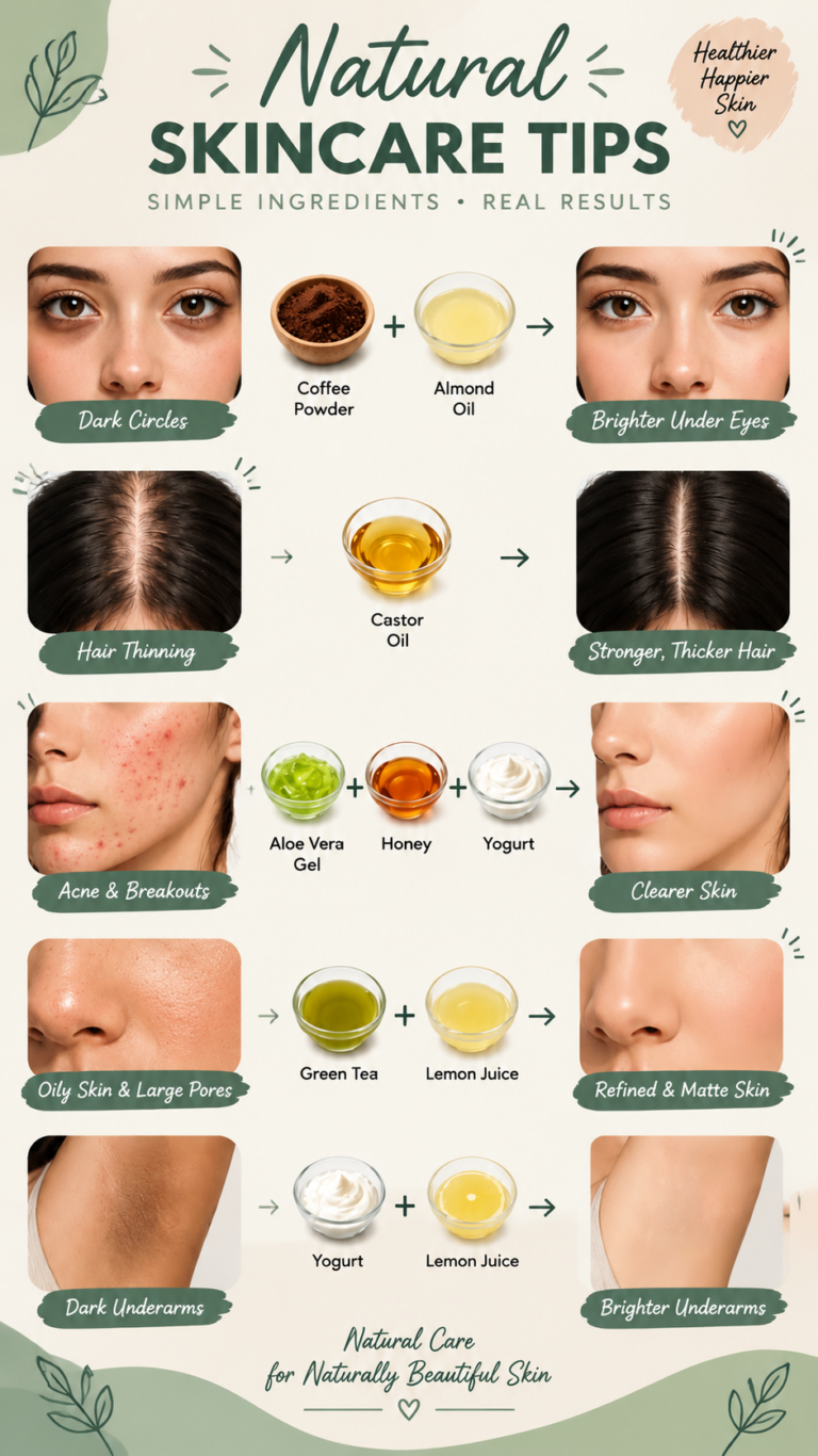 Natural Beauty Hacks for Clear Skin, Thicker Hair, and Brighter Under-Eyes