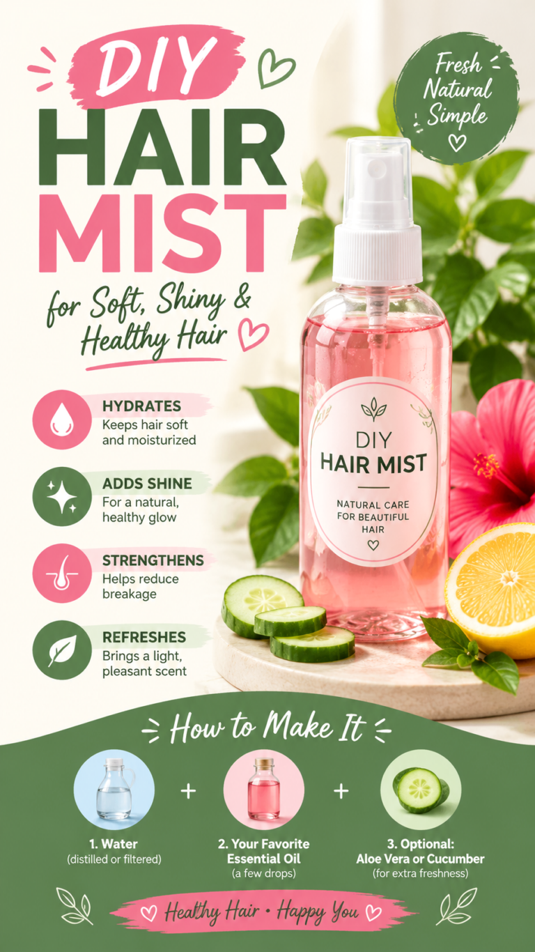 DIY Hair Mist for Humid Summer Days  Frizz Control  Hydrated, Silky Hair