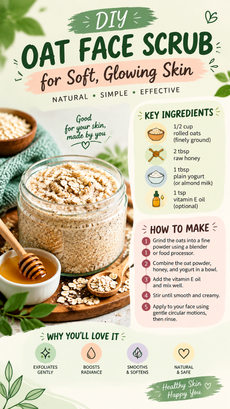 DIY Honey Oat Face Scrub Recipe for Soft, Glowing Skin  Natural Skincare