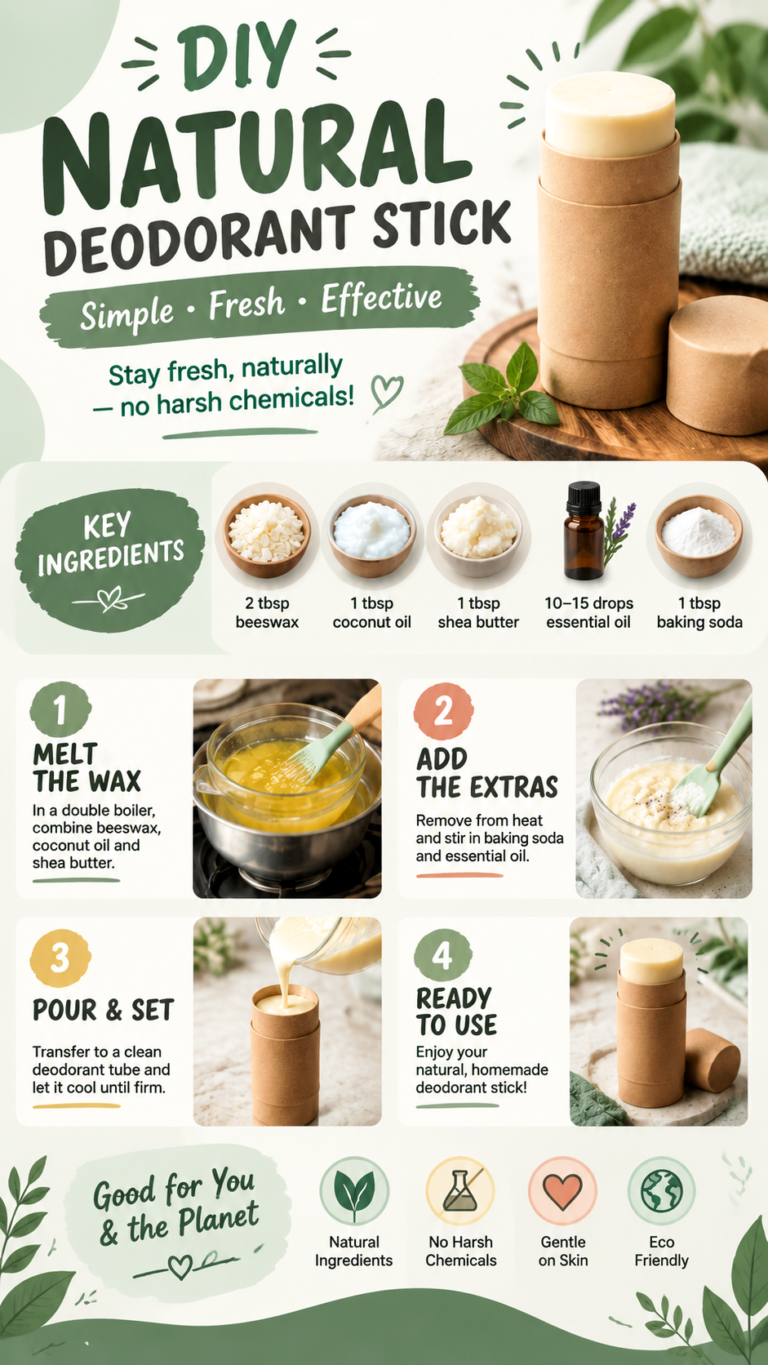 DIY Natural Deodorant Stick Recipe  Easy Homemade Natural Deodorant with 5 Ingredients