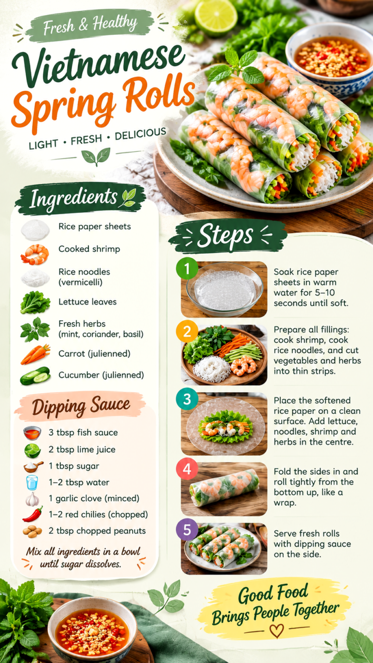 Goi Cuon Fresh Vietnamese Spring Rolls Recipe Guide
Try saving this recipe for your next healthy meal idea.