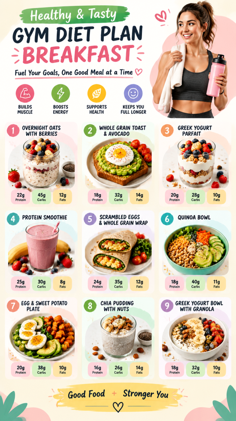 Gym Diet Plan High Protein Breakfast Ideas for Muscle Growth  Fitness Goals
