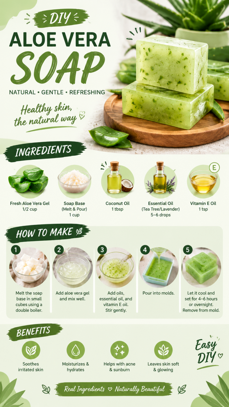 Homemade Aloe Vera Soap Recipe  Natural, Soothing  Moisturizing DIY Soap