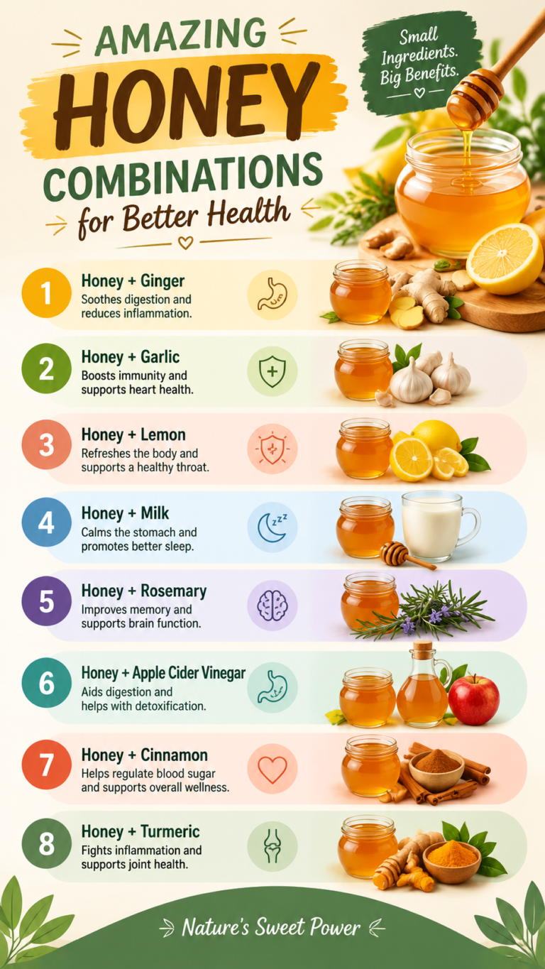 8 Healing Honey Combinations with Ginger, Lemon, Garlic, Cinnamon  More