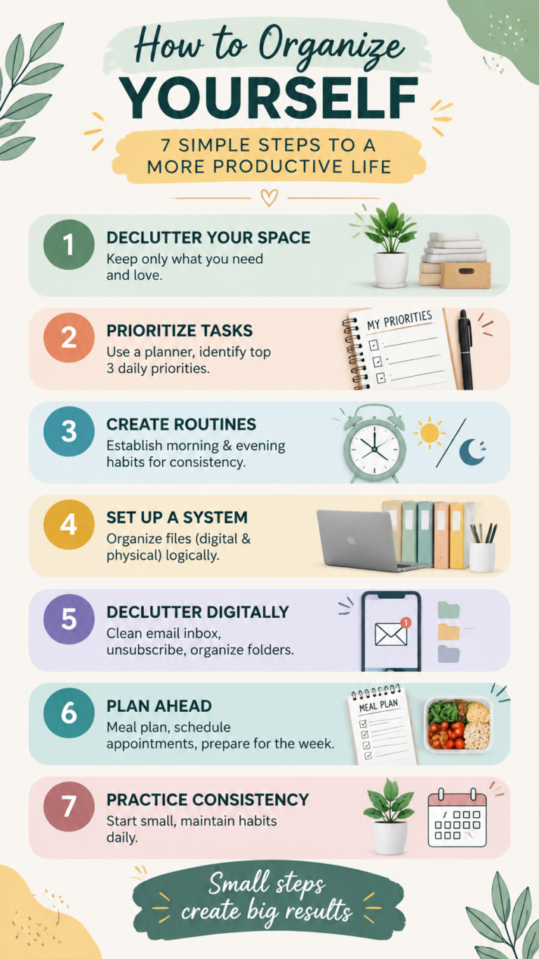 7 Easy Steps to Organize Your Life for a Tidy and Productive Home