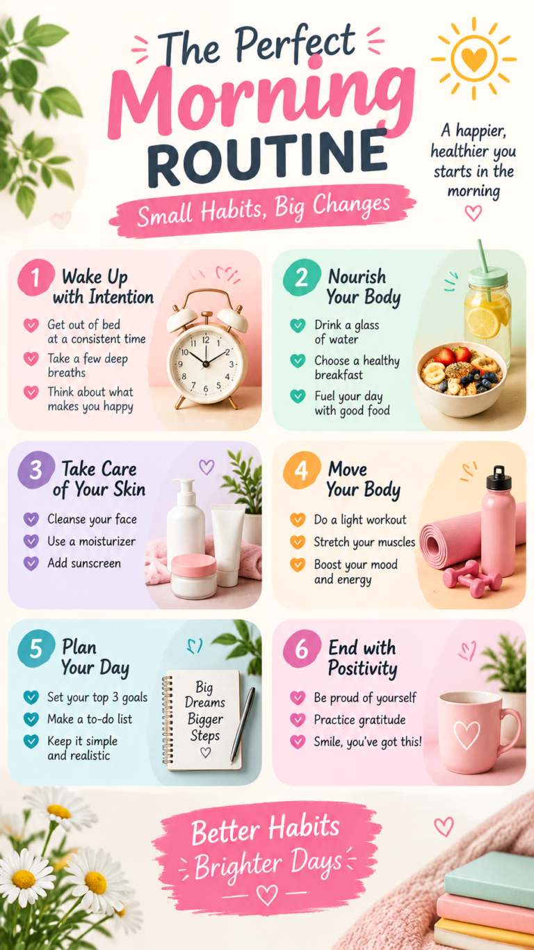 Morning Beauty Checklist Easy Skincare, Hair Care, Hydration  Self-Care Routine
