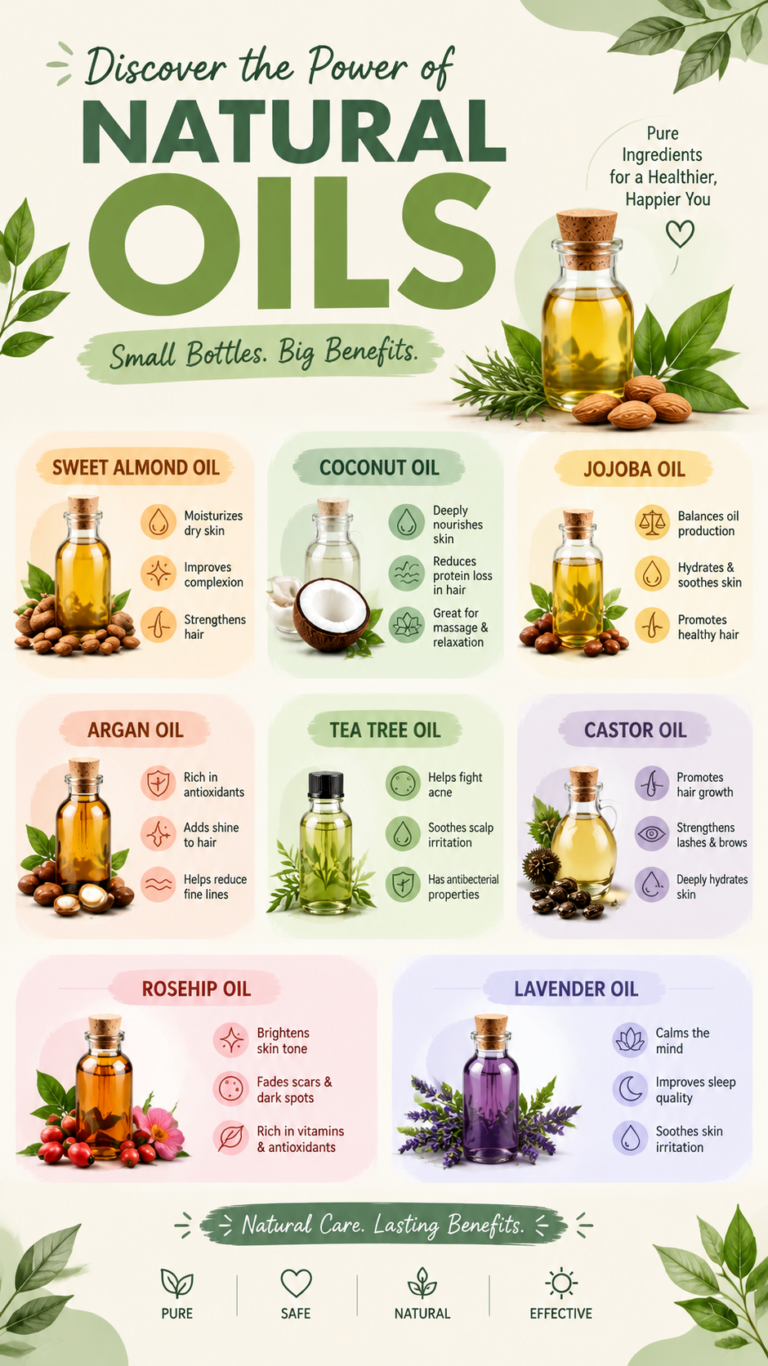 Natural Oils Guide Benefits and Uses for Skin, Hair  Wellness