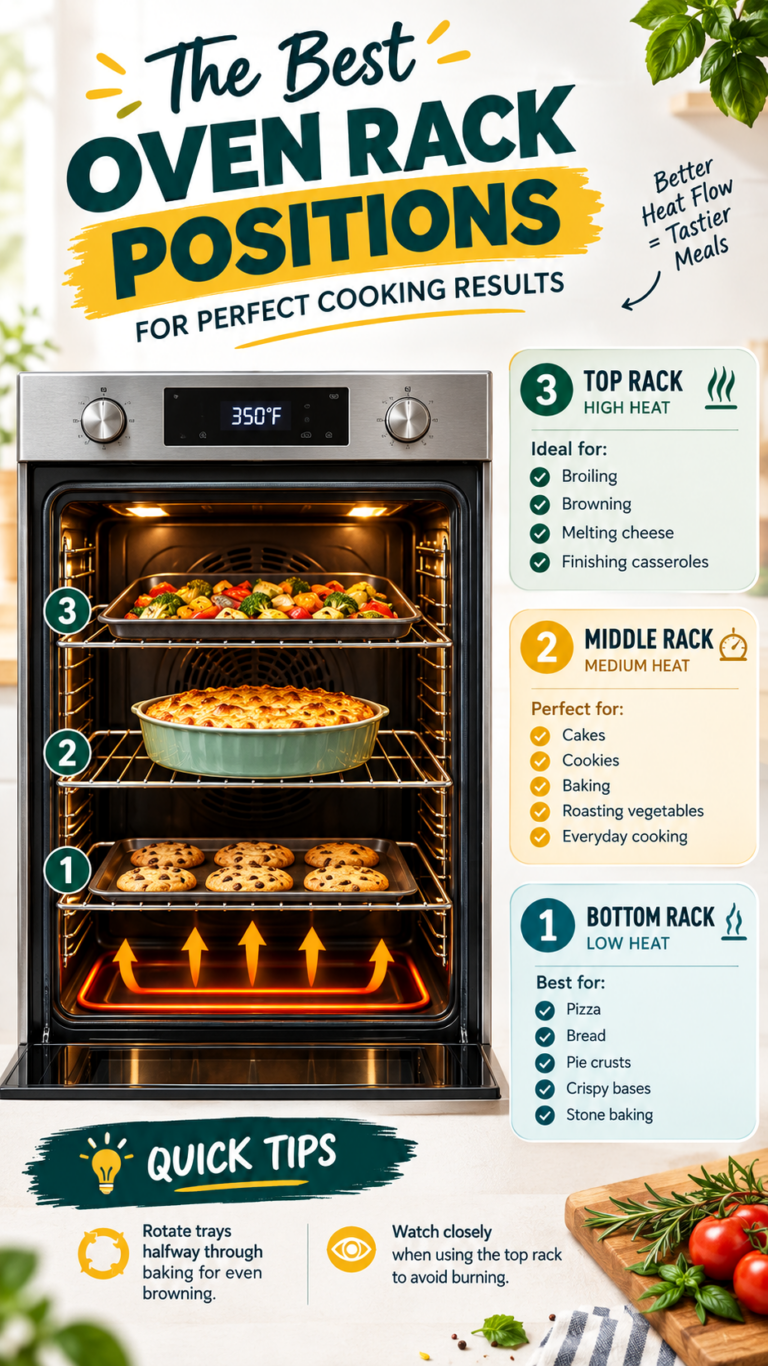 Oven Rack Positions Guide Best Rack for Baking, Roasting, Pizza  Broiling