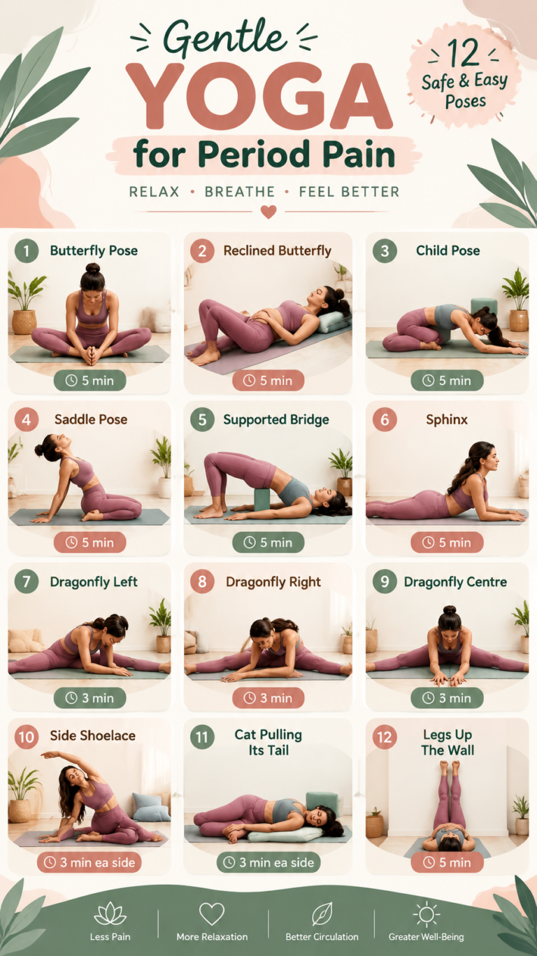 Yin Yoga Poses for Period Pain Relief and Gentle Cycle Support Routine