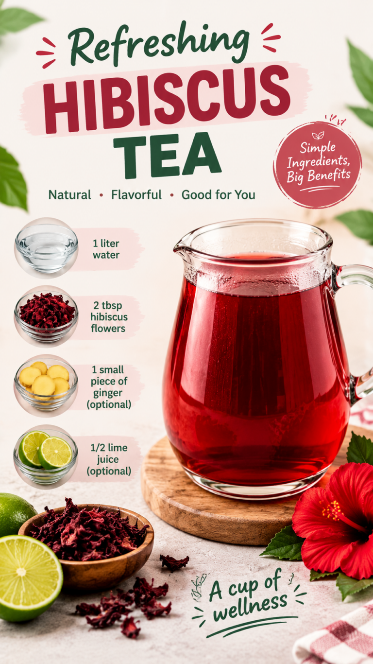 Refreshing Hibiscus Tea Recipe with Natural Ingredients and Wellness Benefits