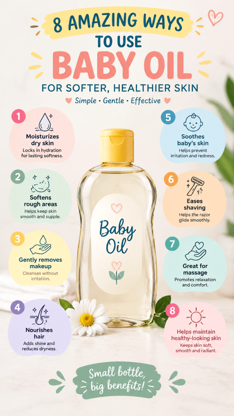 8 Genius Johnsons Baby Oil Hacks You Need to Try for Beauty  Everyday Life