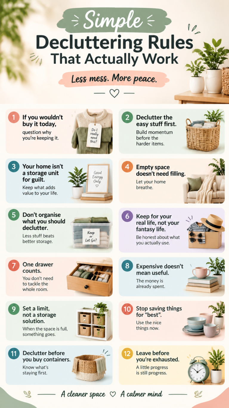 Lazy Decluttering Rules That Actually Work for a Clutter-Free Home