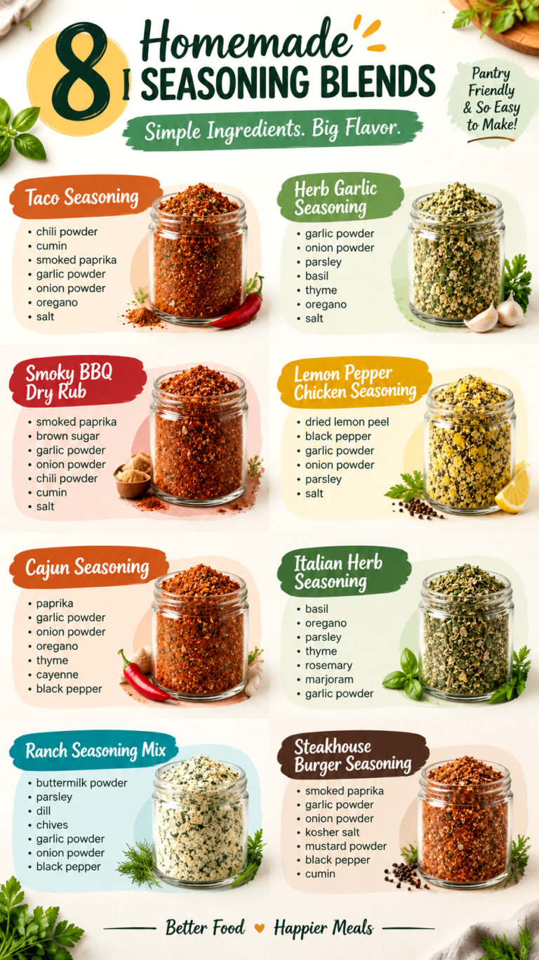 8 Easy Homemade Seasoning Blends to Make Your Meals More Flavorful
