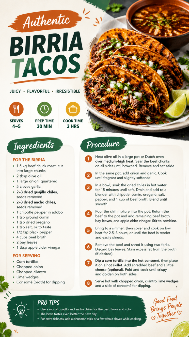 Authentic Birria Tacos Recipe with Juicy Beef and Crispy Corn Tortillas