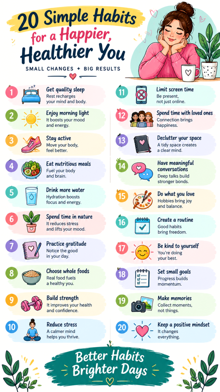 20 Simple Habits to Feel Better in 30 Days Your Ultimate Self-Care Checklist
