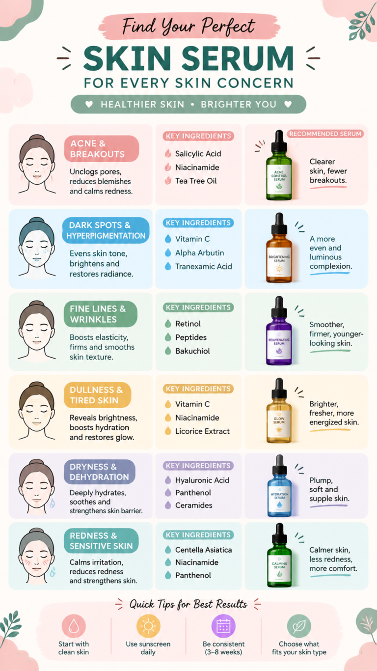 Best Serums for Every Skin Concern Acne, Dark Spots  Aging Skin Guide