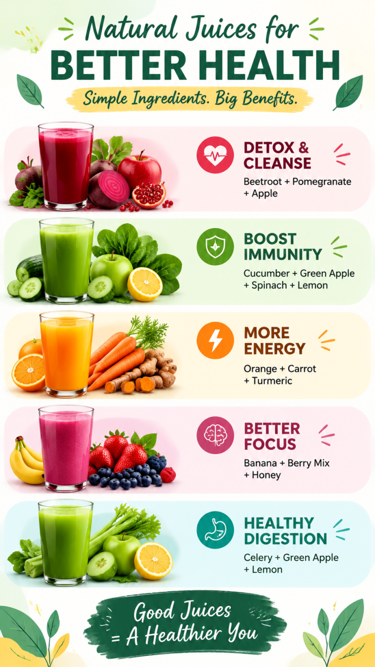Natural Healing Juices for Common Health Problems Immune, Energy  Wellness Boosts
