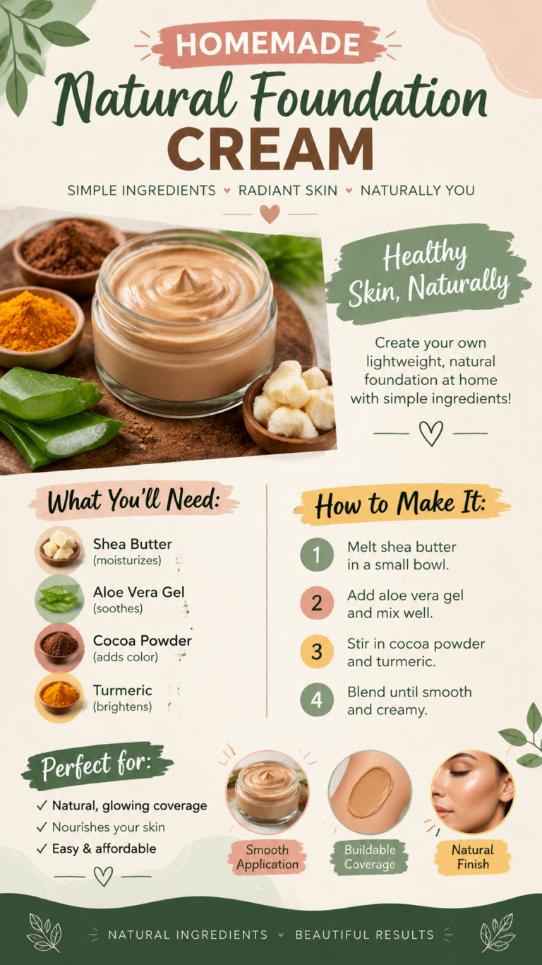 DIY Natural Foundation Cream Recipe for Homemade Makeup at Home
